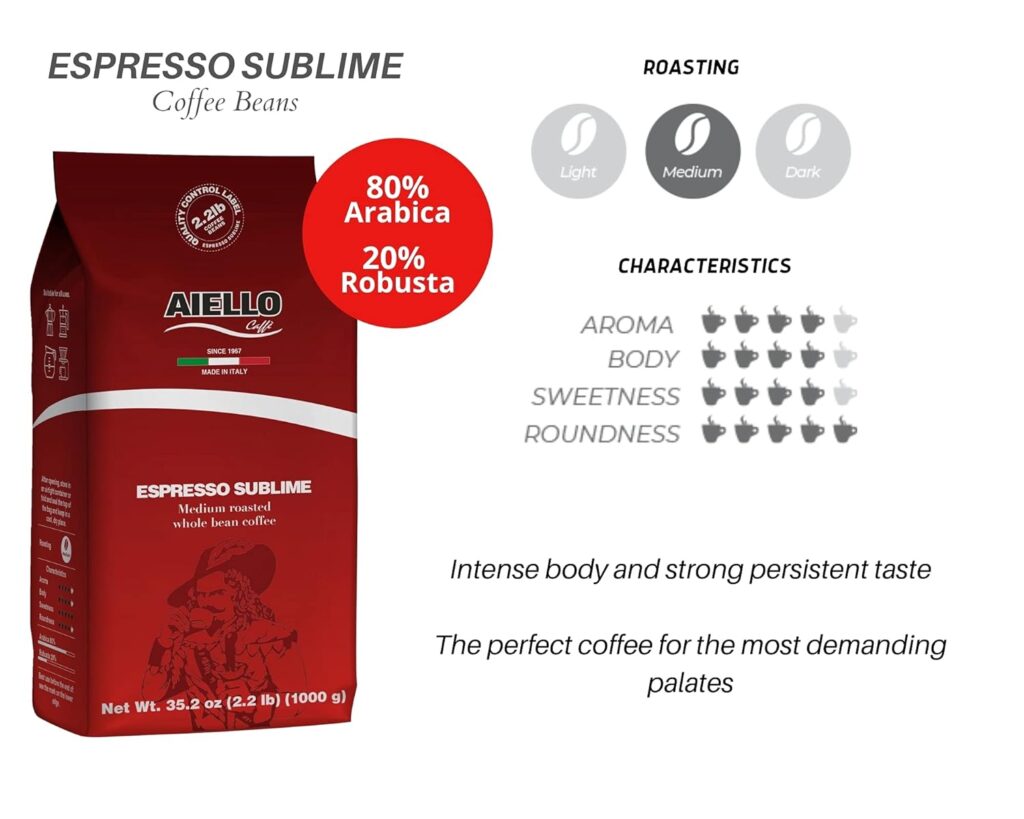 Aiello Caffe Southern Italian Espresso Coffee Bean Combo 2 Pack