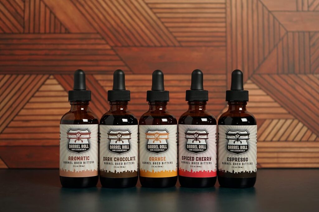 Barrel Roll Bar Essentials Espresso Cocktail Bitters | Drink Mixers for Cocktails | Premium Cocktail Mixers | Barrel Aged Bitters for Cocktails and Alcohol | Allergen  Gluten Free | 2 fl oz. Bottle