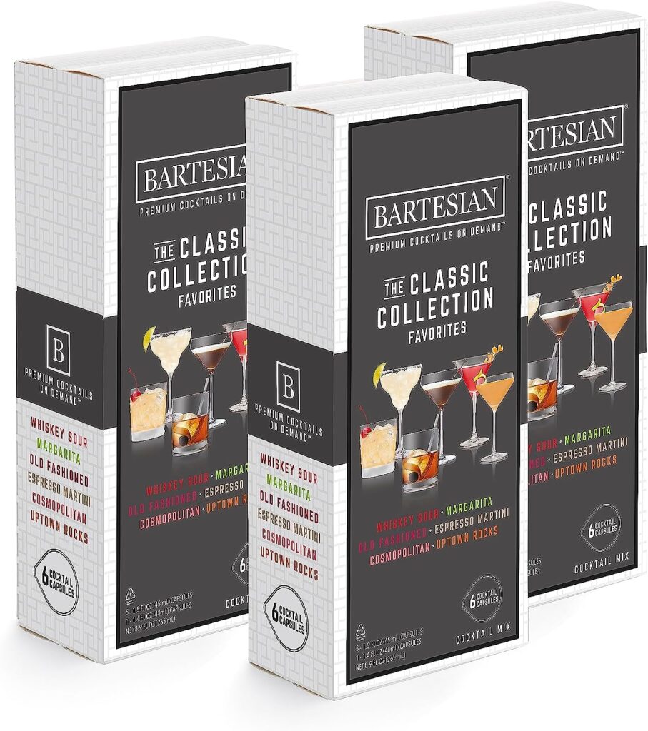 Bartesian The Classic Collection Favorites Cocktail Mixer Capsules, Variety Pack of 18 Cocktail Capsules, for Bartesian Premium Cocktail Maker