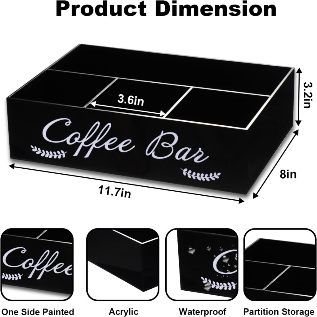 Coffee Station Organizer Coffee Bar Essentials Condiment Pod Storage Basket, Coffee Bar Set Up For Countertop, Coffee Bar Accessories And Organizer Coffee Stand Cup Holder For Kitchen Office