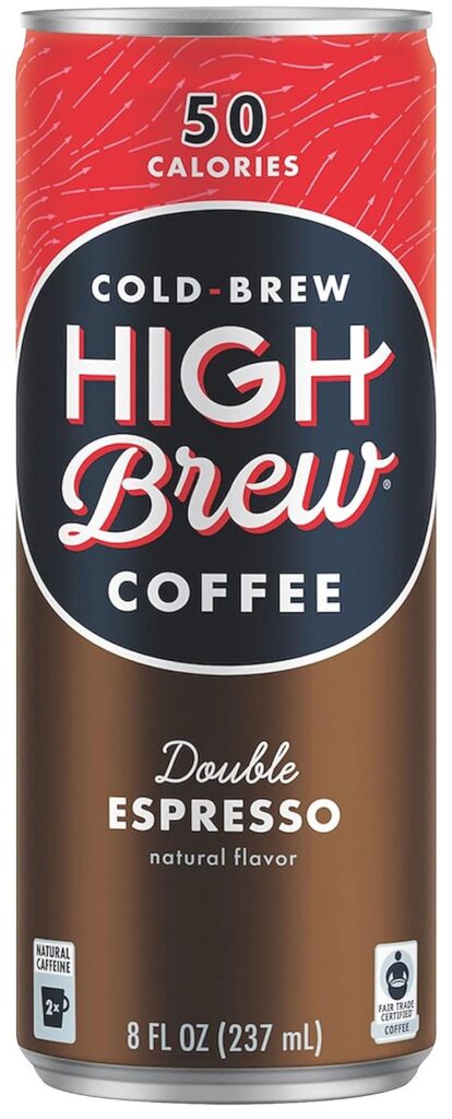 High Brew Coffee, Cold Brew, Double Espresso, 8 Fl Oz Can (Pack of 12)