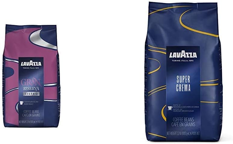 Lavazza Gran Riserva Whole Bean Coffee and Lavazza Super Crema Whole Bean Coffee Blend