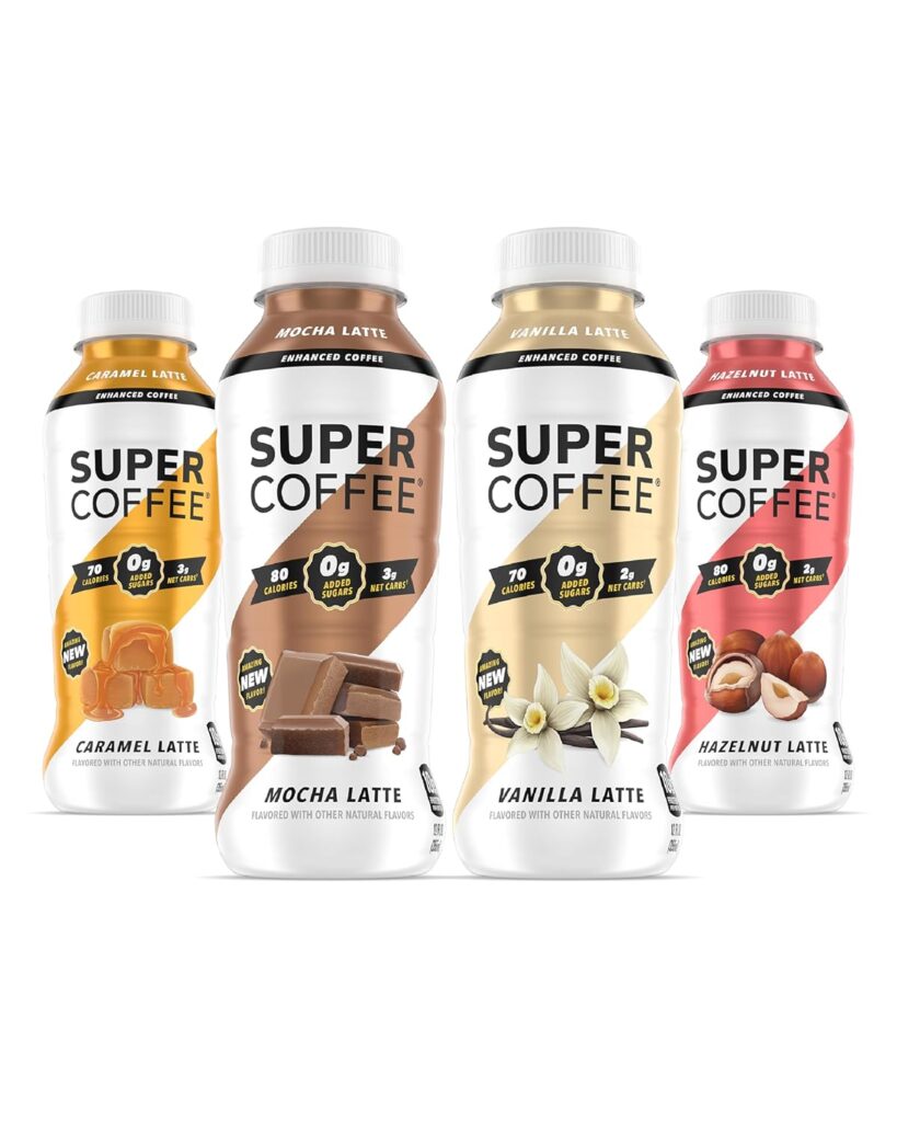 Super Coffee, Iced Keto Coffee (0g Added Sugar, 10g Protein, 80 Calories) [Variety Pack] 12 Fl Oz, 12 Pack | Iced Coffee, Protein Coffee, Coffee Drinks - LactoseFree, SoyFree, GlutenFree